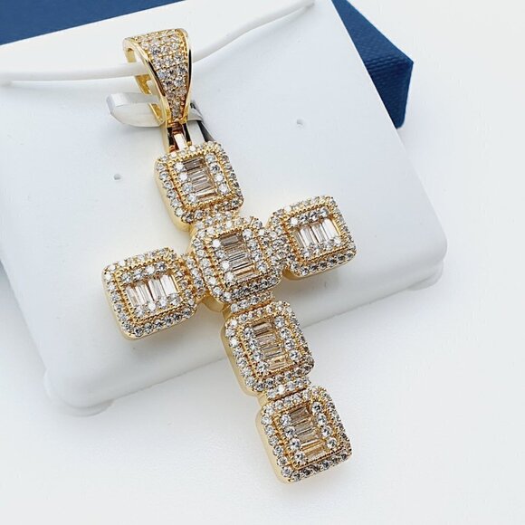 14K Gold Plated Cubic Zircon Pendant, EVBRS581 - Picture 3 of 10